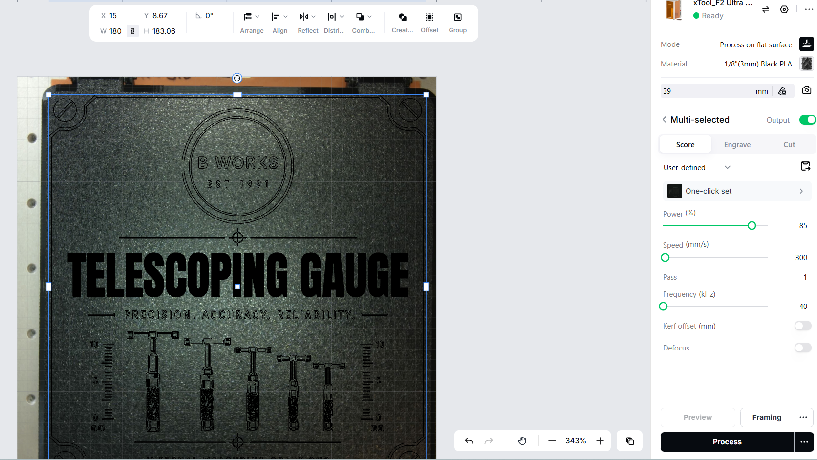 Hộp công cụ in 3D khắc cho máy đo - Dự án F2 Ultra UV instruction: step 2 - Thiết kế khắc được tách ra để khắc VĂN BẢN và chấm điểm tất cả các yếu tố thiết kế khác