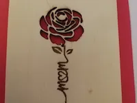 [Laser cut and engrave] Rose flower wall art with Mom script lettering