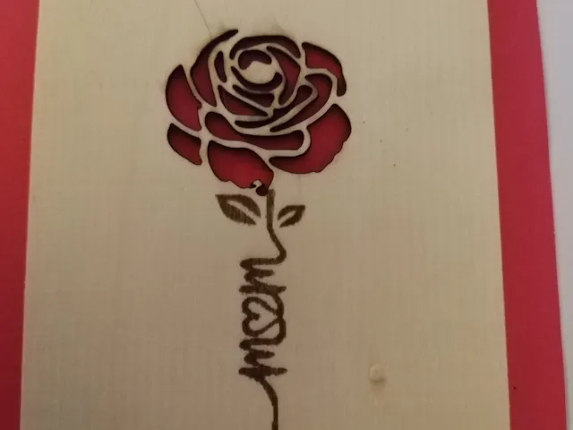 10 x 15cm rose wooden card especially for mums