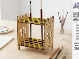 [Laser cut and engrave] Wooden Paintbrush Organizer and Storage Stand Collection Laser Cut Bundle. Paintbrush Holder. Desk Organizer