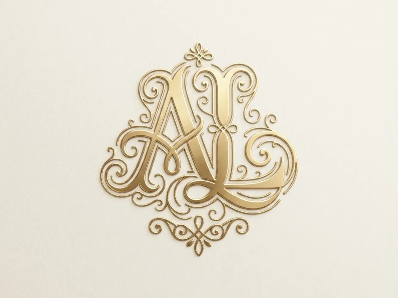 [Laser cut and engrave] Decorative AL Monogram Emblem Logo