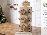 [Laser cut and engrave] 3D Christmas Ornament Display Stands Bundle. Christmas Ornament Holder Rack Laser Cut Files. Wooden Ornament Display SVG. Holiday Decor
