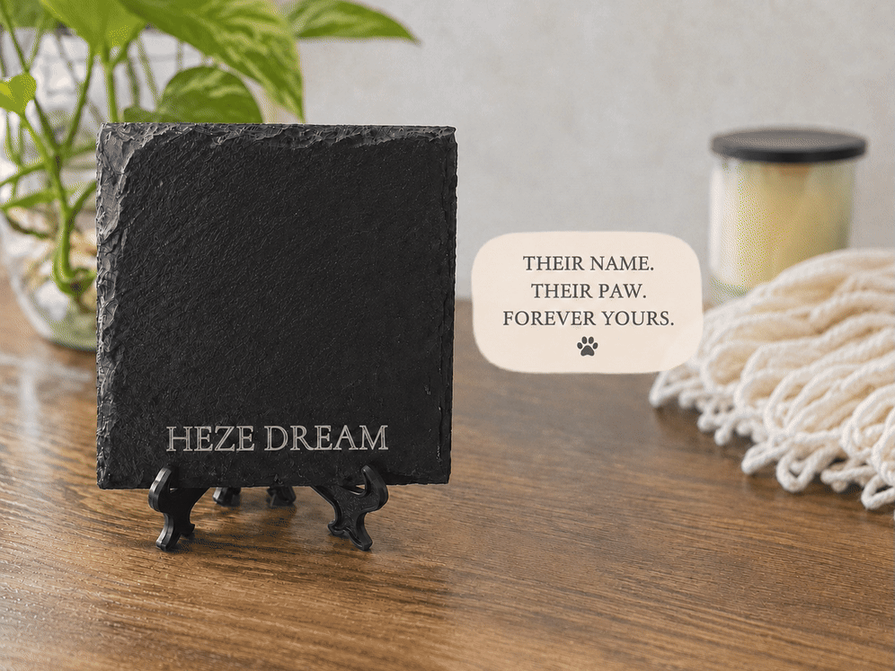 [Laser cut and engrave] Engrave Your Dog’s Paw Print on Slate