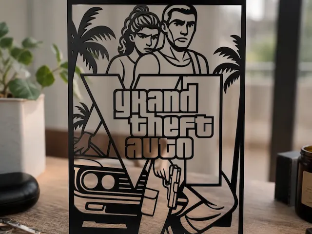 Grand Theft Auto V Metal Wall Art Sign mdf 3mm