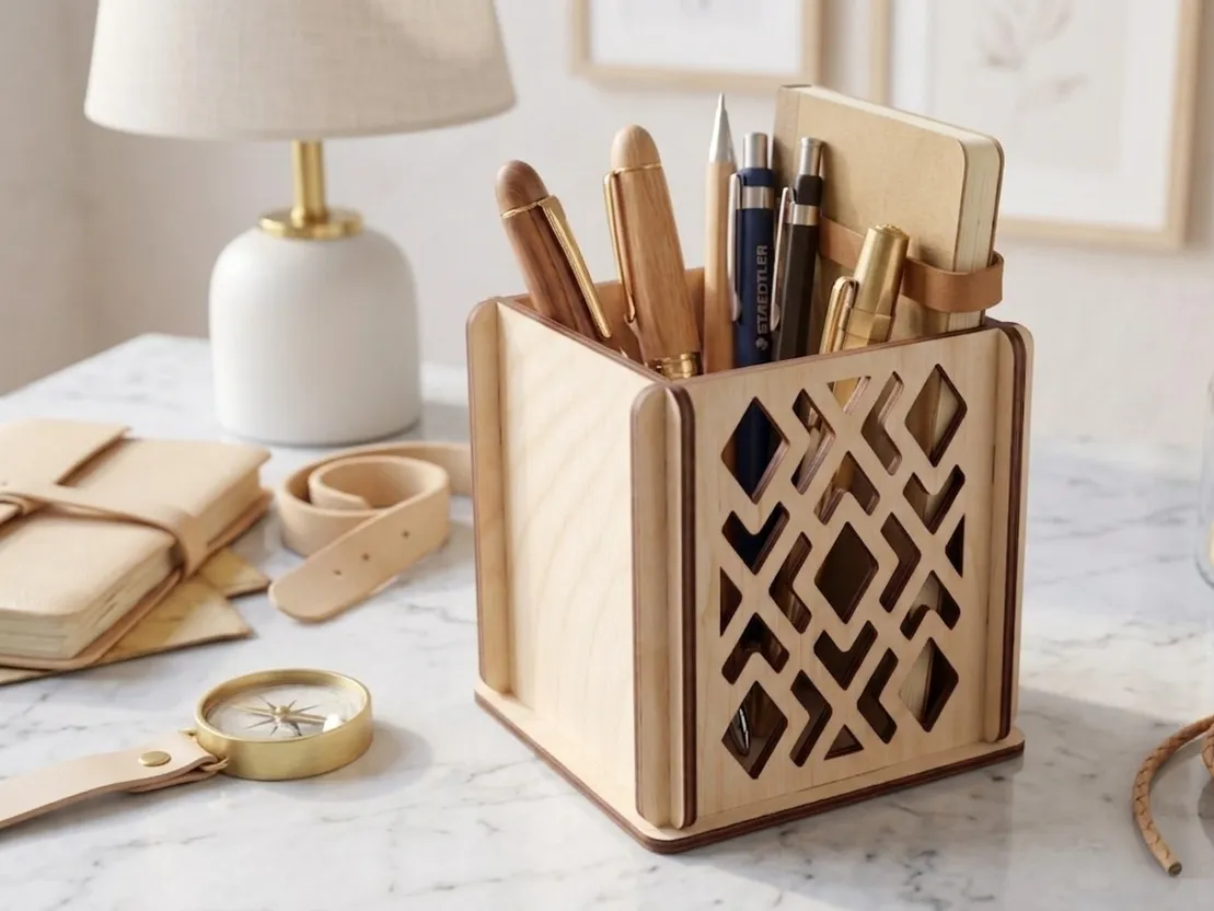 Simple Wooden Pen Holder - 3mm Laser Cut
