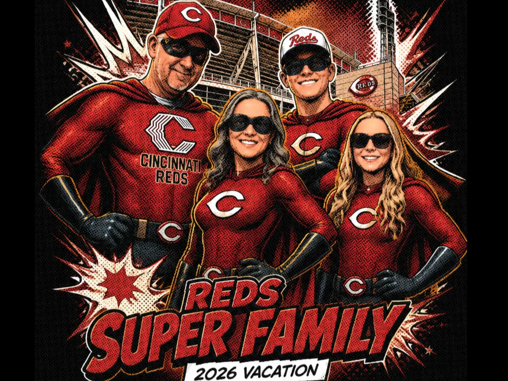 Cincinnati Reds Super Family 2026 Vacation Graphic Illustration