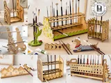 [Laser cut and engrave] Wooden Paintbrush Organizer and Storage Stand Collection Laser Cut Bundle. Paintbrush Holder. Desk Organizer