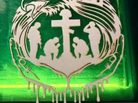 [Laser cut and engrave] Patriotic Eagle and Fallen Soldier Memorial Graphic
