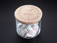 [Laser cut and engrave] Glasbehälter mit Holzdeckel für Spritzen und Nadeln