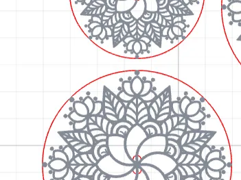 Boutons gravés en bois – Motif floral