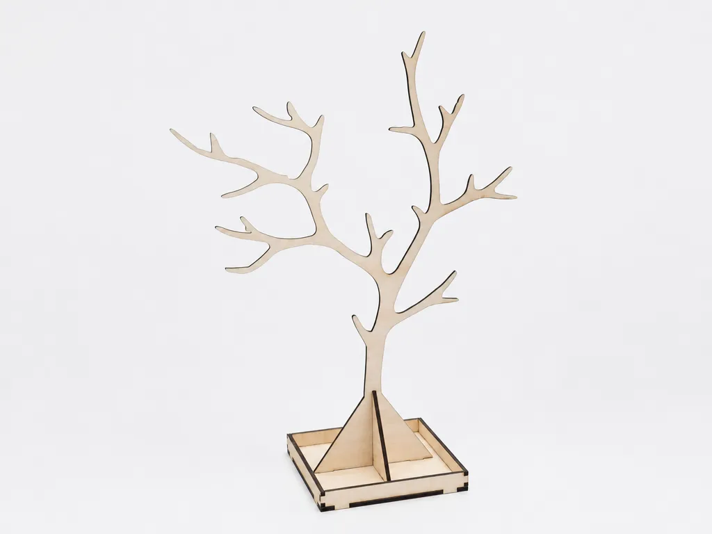 Présentoir à bijoux en forme d'arbre avec socle