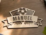 [Laser cut and engrave] Personalisiertes Namensschild mit Fußball-Motiv für Ballsport Fan