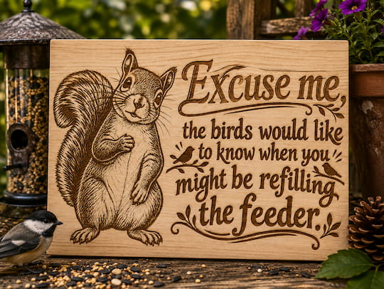 Bird Feeder Reminder Wood Sign