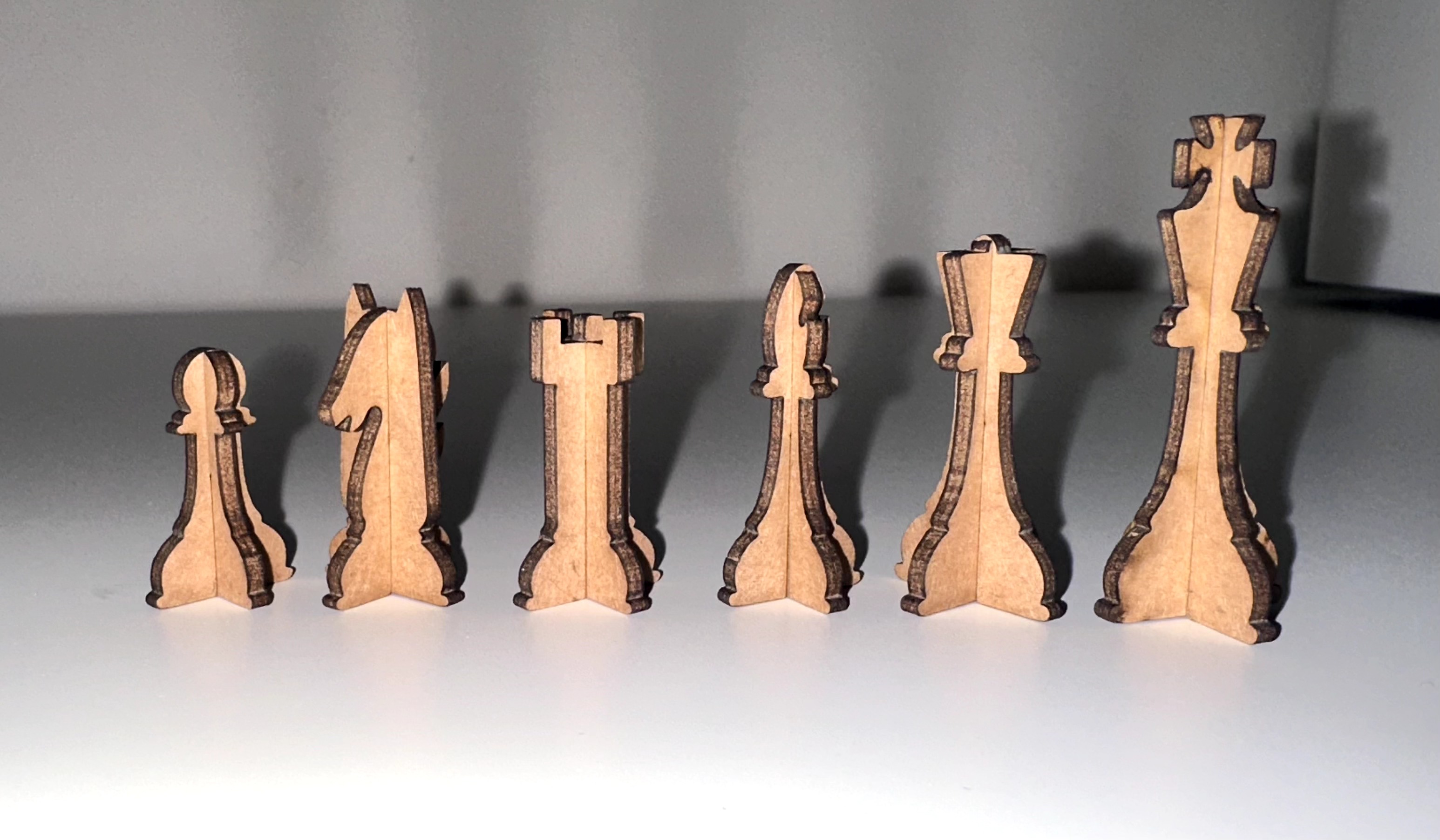 [Laser cut and engrave] Community Chess Set – Modern Interlocking Chess Board