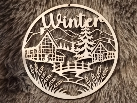 Winter Türkranz Landschaft Berge Fachwerk