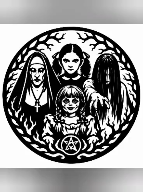 [Laser cut and engrave,Other] Plaque murale ronde avec portraits de personnages de films d'horreur