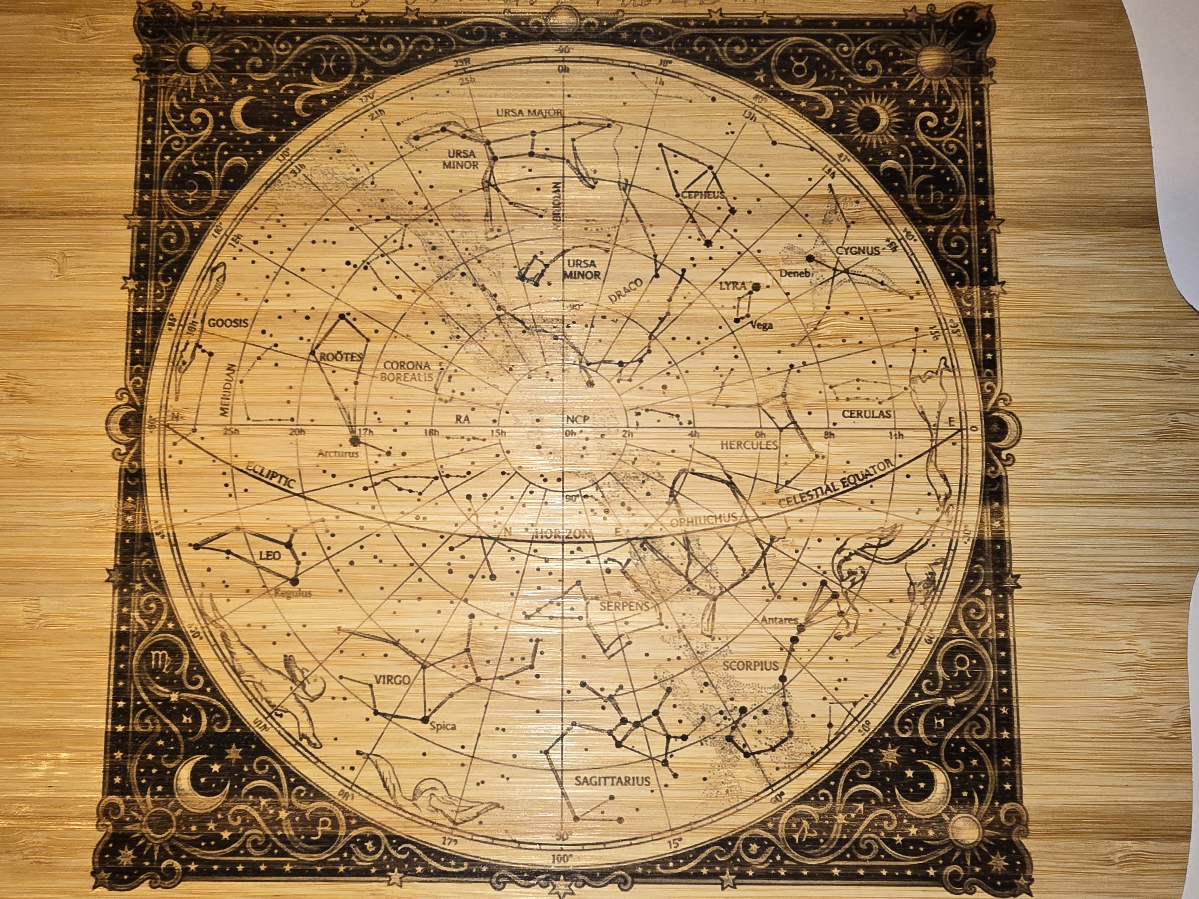 [Laser cut and engrave] Born Under These Stars — Idaho Falls Birth Board