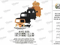 [Laser cut and engrave] 3D Fall & Halloween Layered Cars Bundle. Vintage Truck Laser Cut Files. Autumn Automobile Decor. Pumpkin. Ghost SVG. Spooky Home Decor