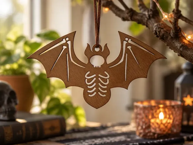 Skeleton Bat Hanging Ornament for Halloween Decor