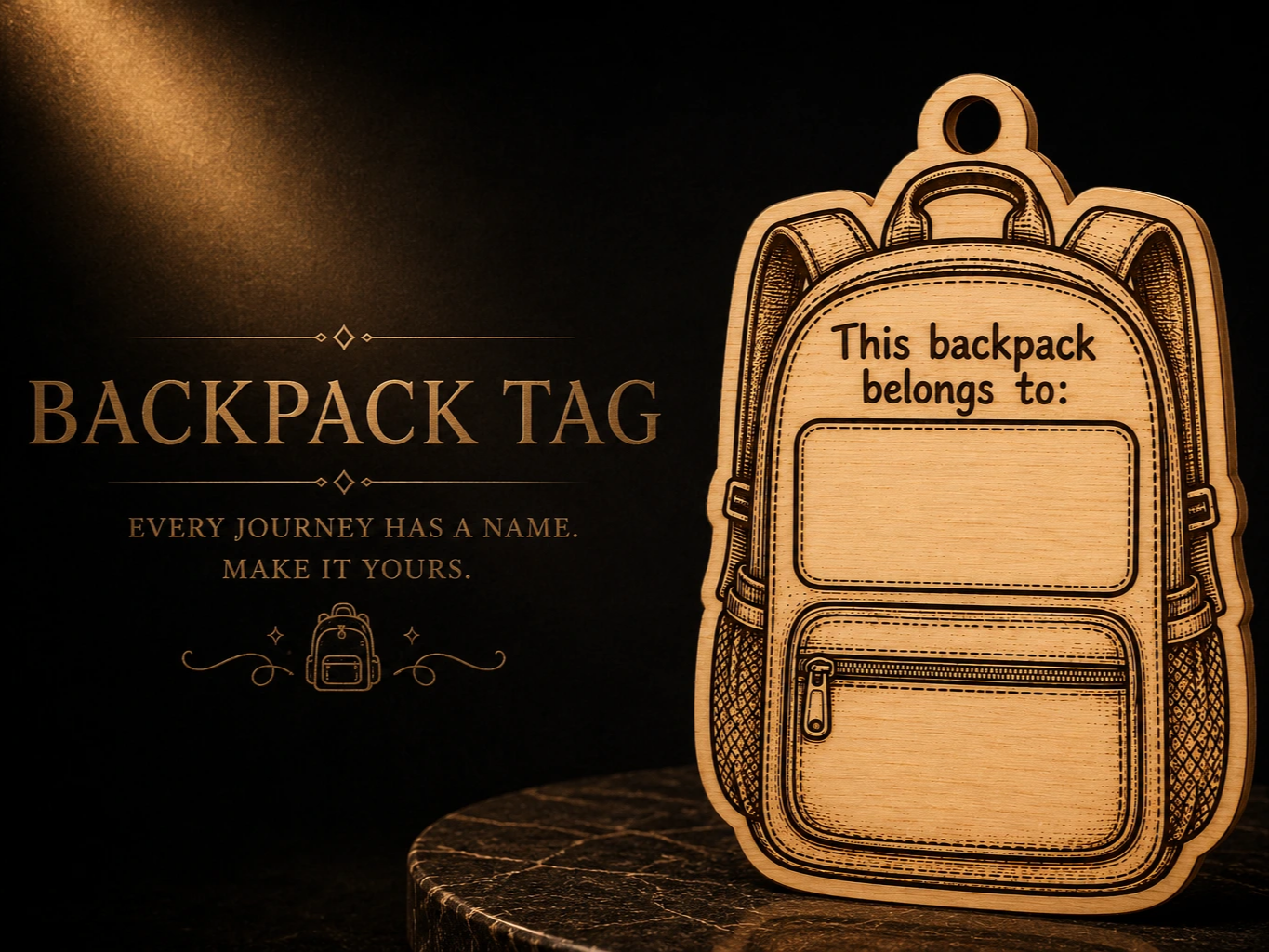 Backpack Identification Tag Personalizable