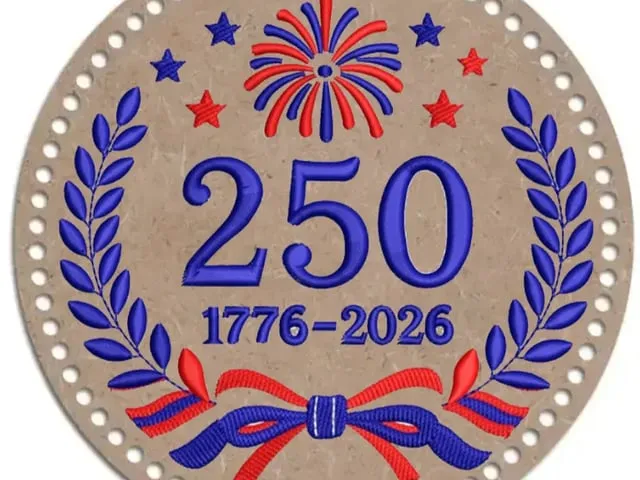 250th Anniversary 1776-2026 Commemorative Round Crochet Base