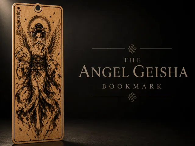 Angel Geisha Bookmark with Traditional Japanese Illustration