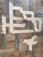 [Laser cut and engrave] Drewniany tor samochodowy dla dzieci z modułowymi elementami drogi