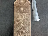 [Laser cut and engrave] Marque-page en bois avec scène de la nativité et étoile de Bethléem