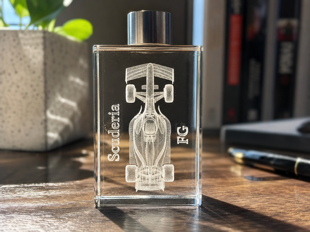 Formula 1 Racing Car Crystal Block Paperweight