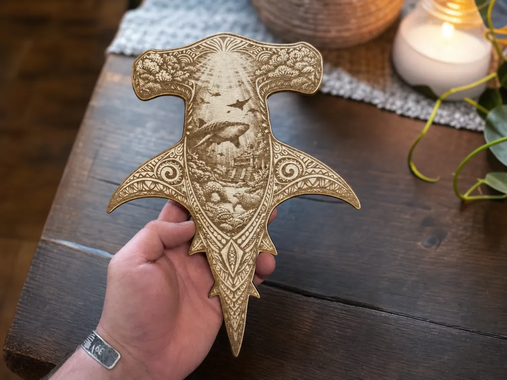 Hammerhead shark cut out/engraving