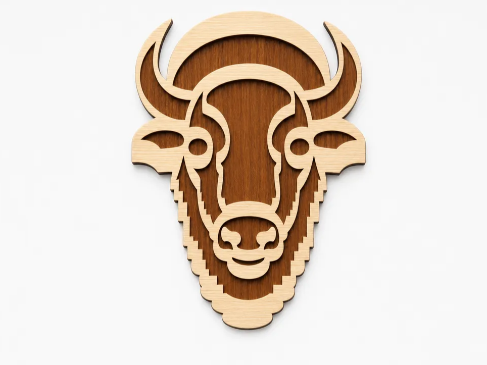 Bison Head - Layered Laser Cut Design