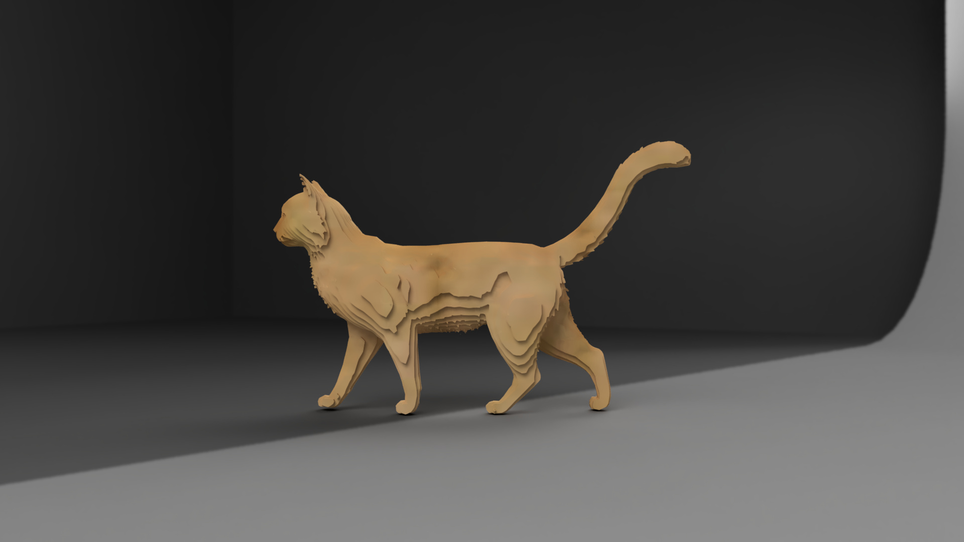 [Laser cut and engrave] 3D Layered Cat Sculpture Laser Cut File | Wooden Cat Decor Template (SVG, DXF)