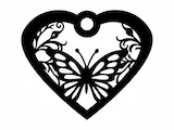 [Laser cut and engrave,Other] Heart Shaped Wooden Pendant Necklaces with Butterfly and Floral Cutout Details