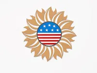 [Laser cut and engrave] American Patriotic Sunflower - Laser Cutting Design
