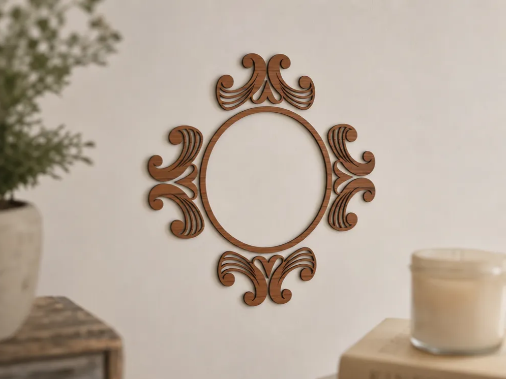 Circular Filigree Wall Hanging with Ornate Scrollwork Accents