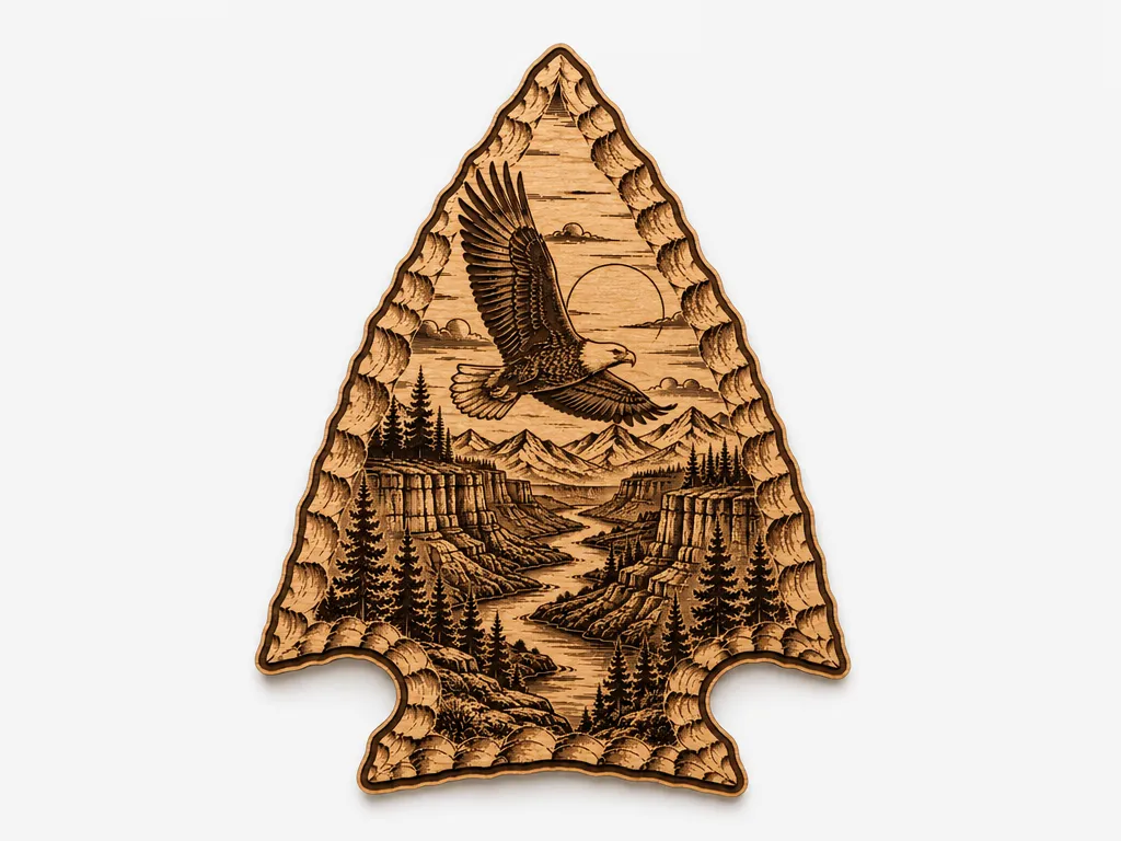 Arrowhead Eagle Scenic Cut and Engrave