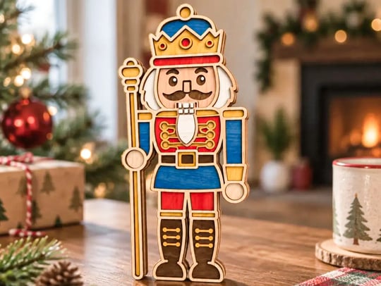 Layered Wooden Nutcracker Christmas Decor