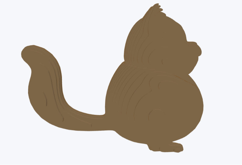 [Laser cut and engrave] Layered Wooden Squirrel Figurine