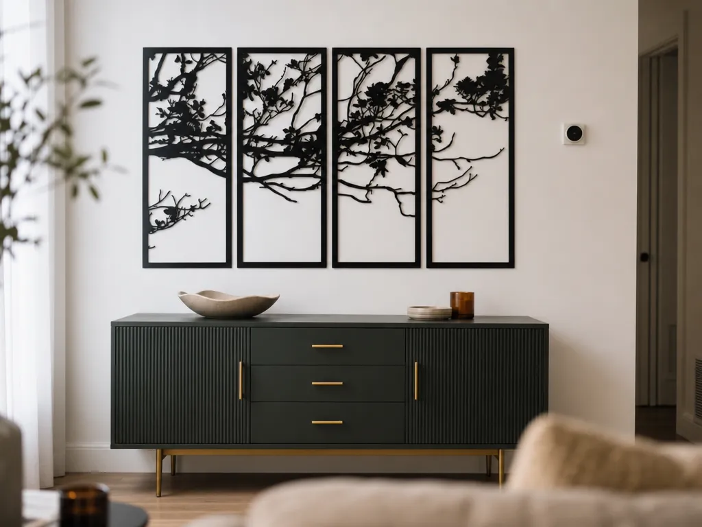 Tree Branch Wall Art SVG Bundle, Nature Wall Decor SVG, Forest Branch Panels, Laser Cut File, Modern Botanical Wall Art