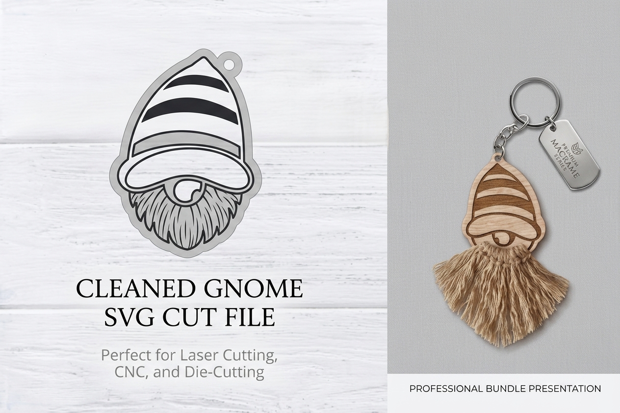 [Laser cut and engrave] Lot de pendentifs en bois en forme de gnome pour décoration de Noël