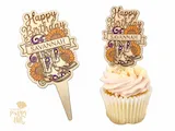 [Laser cut and engrave] Personalized Sunflower Cowgirl Boots Cupcake Topper