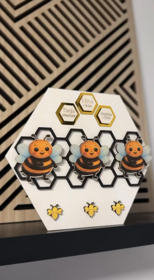 [Laser cut and engrave] Bienen Dekoration