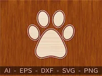 [Laser cut and engrave] Wooden Paw Print Wall Sign - Laser Cutting Design