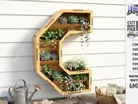 [Laser cut and engrave] Wall Mounted Letter Shaped Rack Laser Cut Bundle. Wall Letter Laser Cut. 3D Layered Floral Alphabet Monogram Patterns
