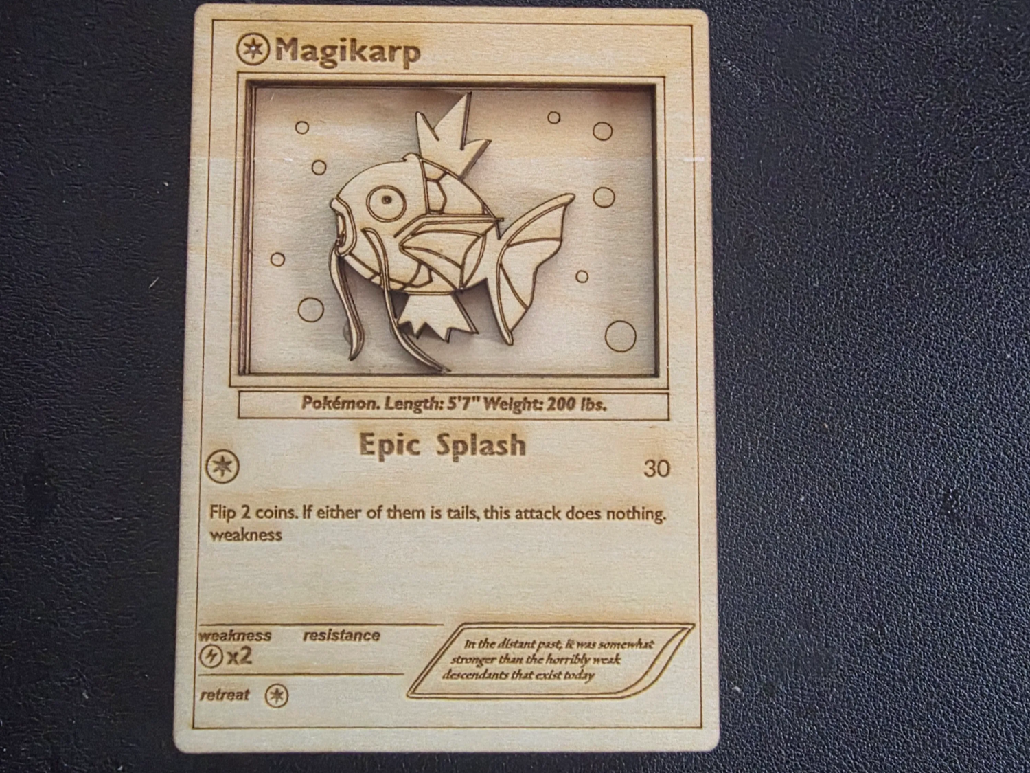 Magikarp Wooden Pokémon Card