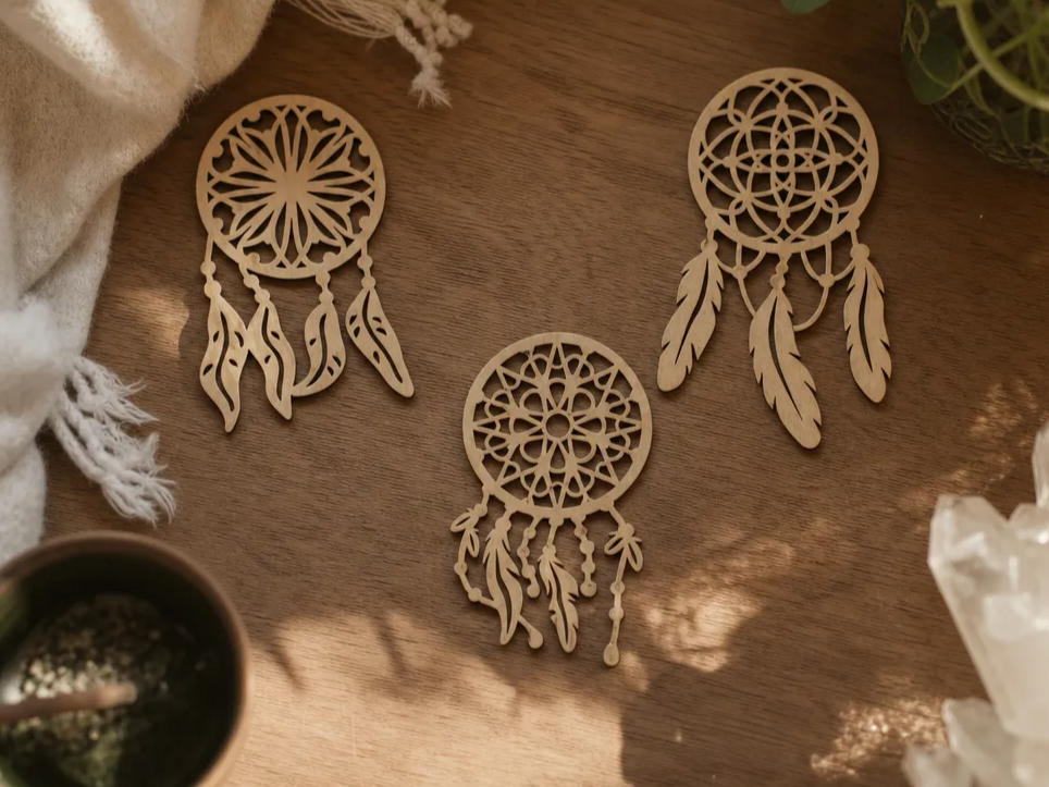 Intricate Dreamcatcher Wall Ornaments with Feather Accents