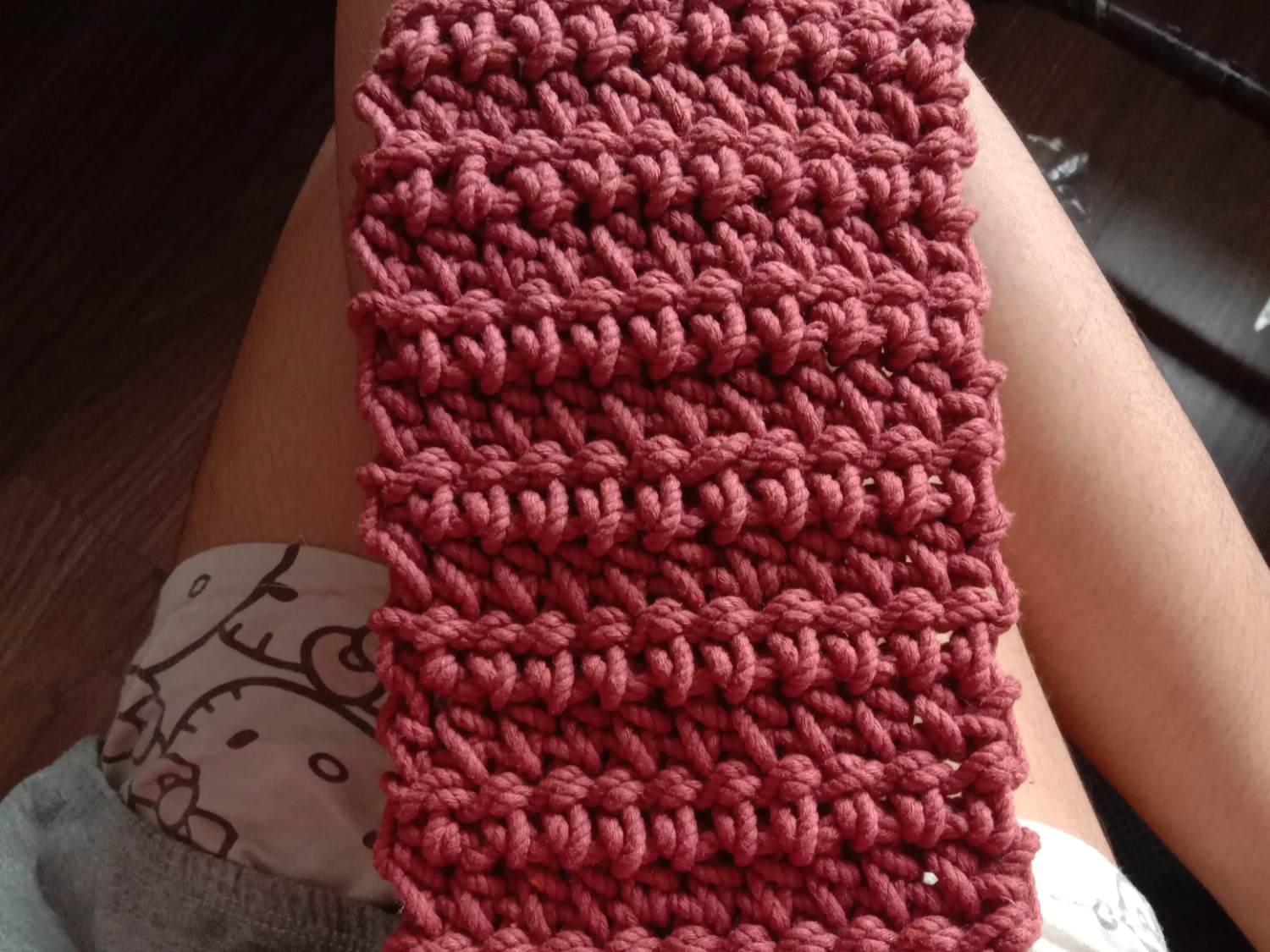 Dusty Rose Chunky Knit Scarf