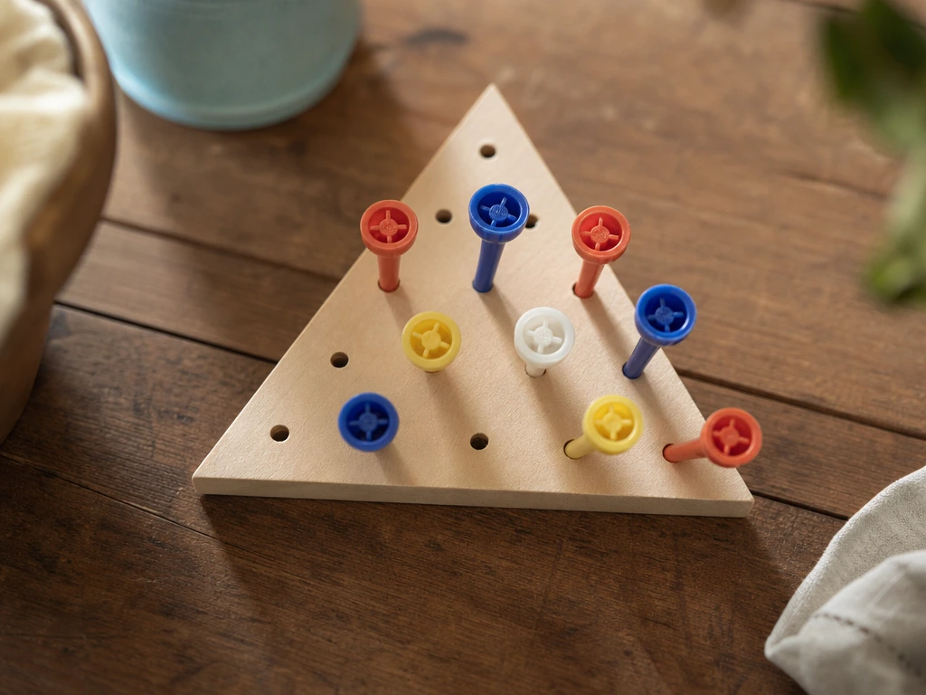 Traditional Peg Board Triangle Game