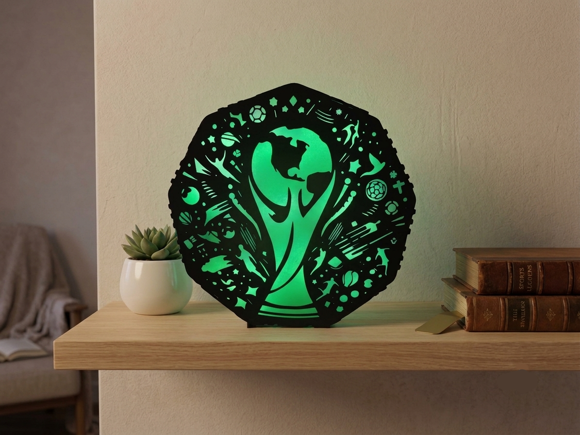 [Laser cut and engrave] Lampe décorative lumineuse avec motif de trophée de football