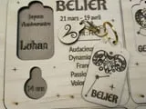 [Laser cut and engrave] Mon signe, mon anniversaire, mon cadeau. Porte clé, jeton de caddie (12 signes du zodiaque)